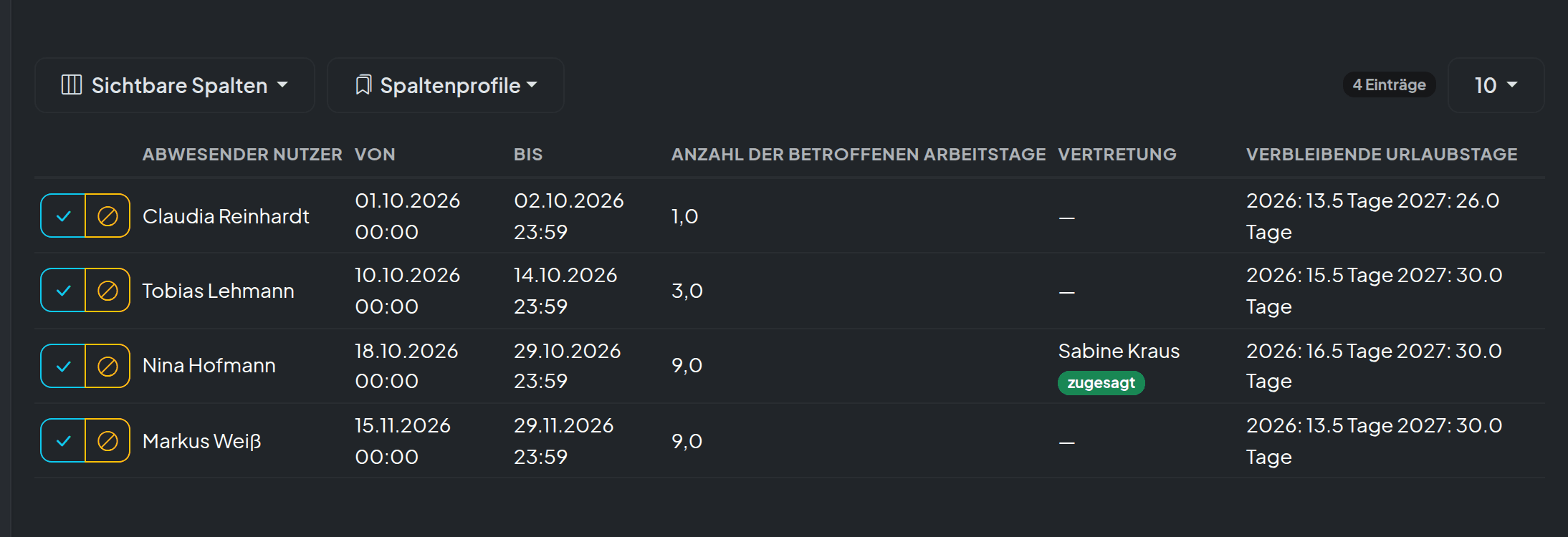 Screenshot: Genehmigungen · Anträge
