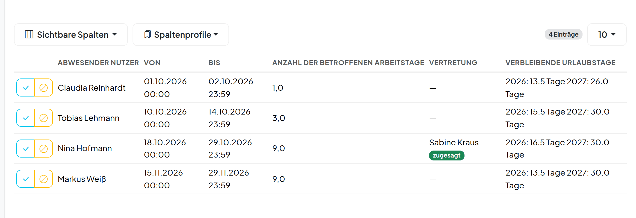 Screenshot: Genehmigungen · Anträge